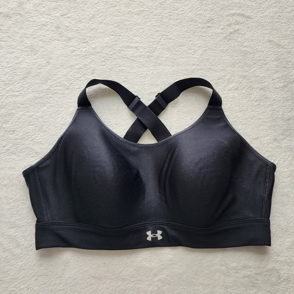 Under Armour Crossback Sports Bra Womens XL Black High Impact Running Yoga Hike
